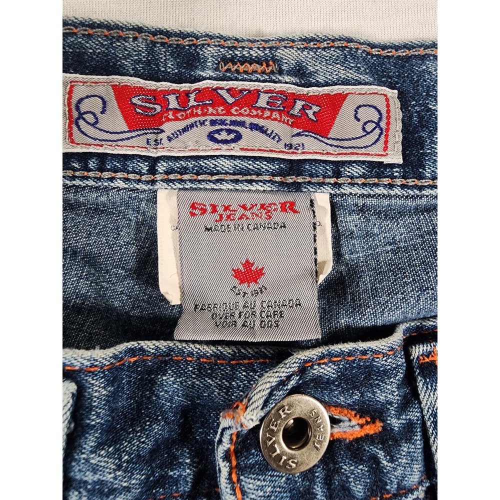 Silver Jeans Co Denim Shorts Womens 29 Carpenter Blue High Rise Vintage Y2K - Picture 6 of 10
